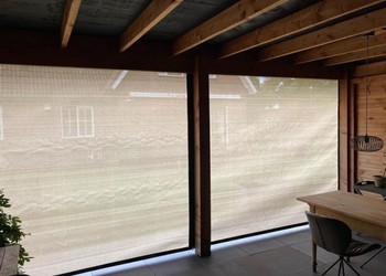 winddoek neutral sand met deelbare rits 