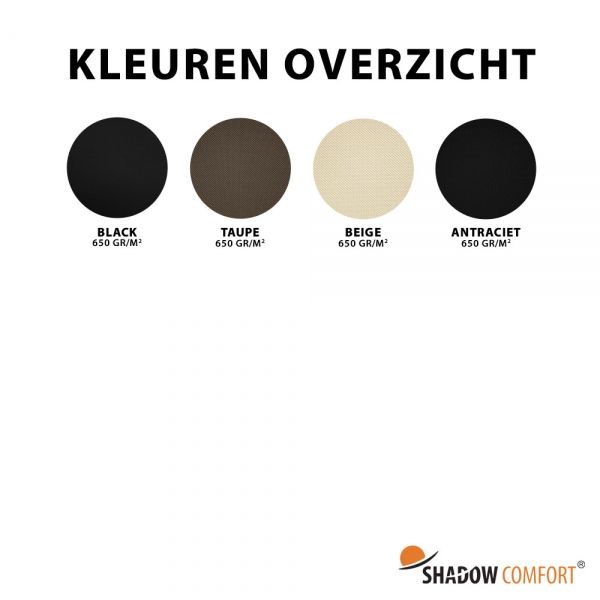 Kleurenoverzicht PVC Exclusive - Verandazeil