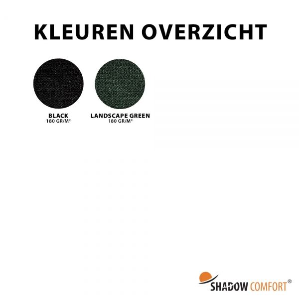 Kleurenoverzicht HDPE 180 grams - Verandazeil