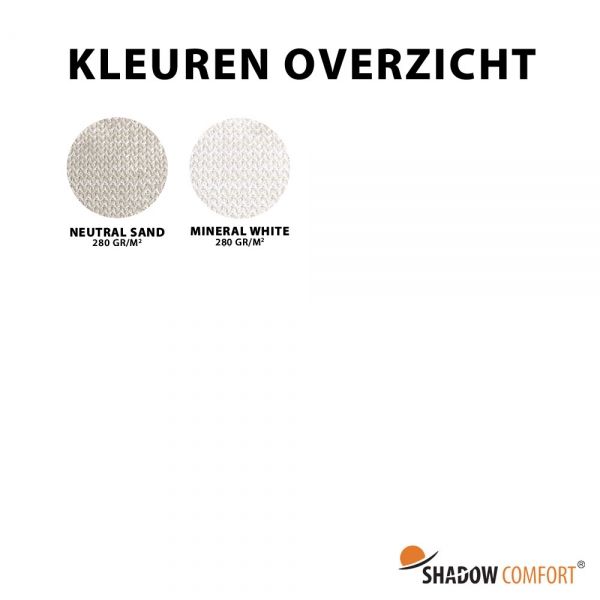 Kleurenoverzicht HDPE 280 grams - Verandazeil