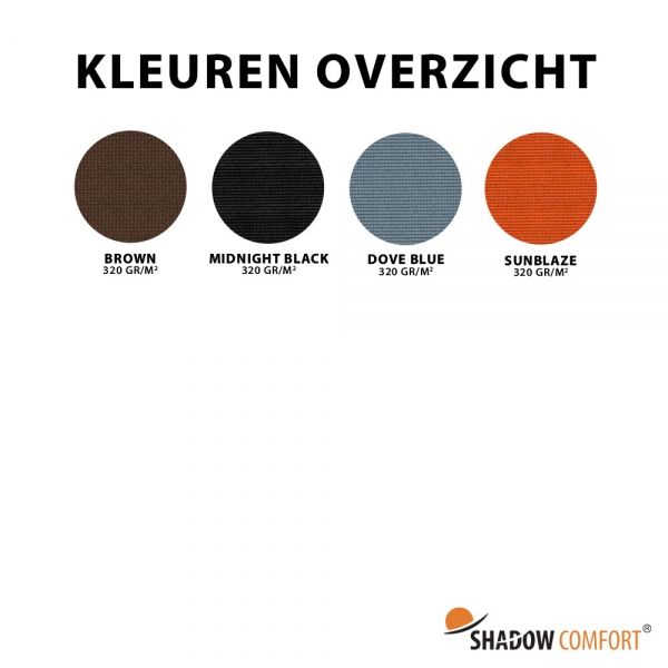 Kleurenoverzicht winddoek Brandvertragend 320 gr