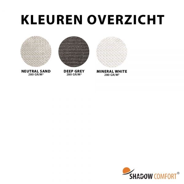 Kleurenoverzicht winddoek 280 gr