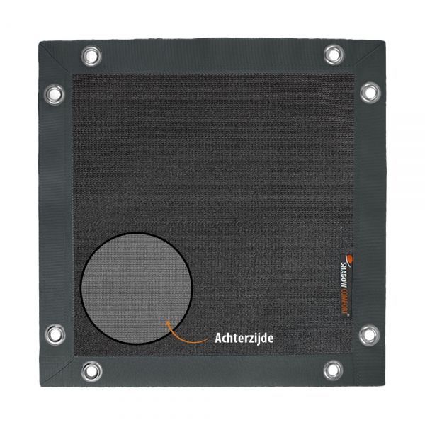 Winddoek 300 grams DuoColor Carbon Black met bandkleur Dark Grey - Shadow Comfort