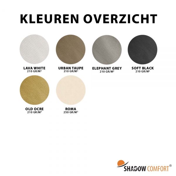 Kleuren overzicht Olefin 250 gr/m2