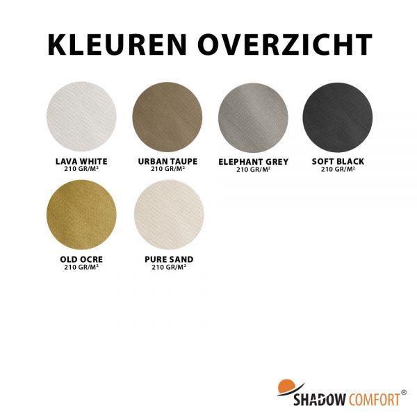 Kleuren overzicht Olefin 210 gr/m2