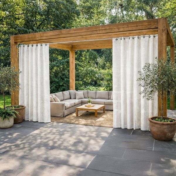 Buitengordijn Arctic White