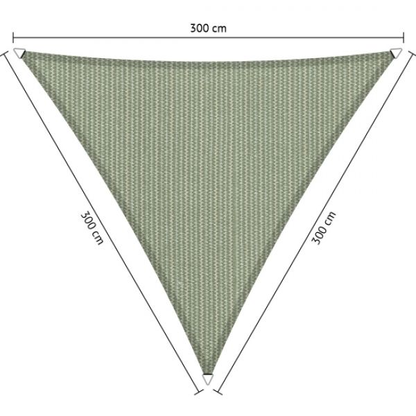 Schaduwdoek Moonstone Green driehoek 3x3x3