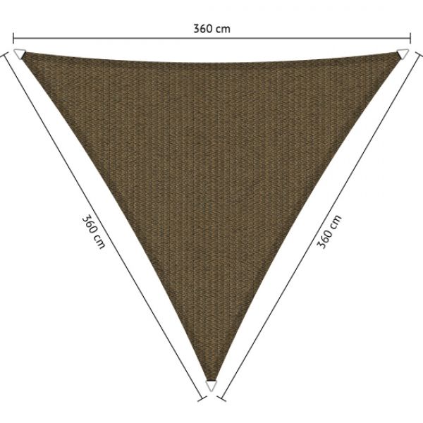 Schaduwdoek Japanese Brown driehoek 360x360x360
