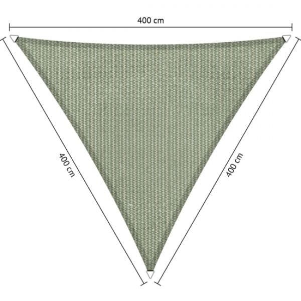Schaduwdoek Moonstone Green driehoek 4x4x4