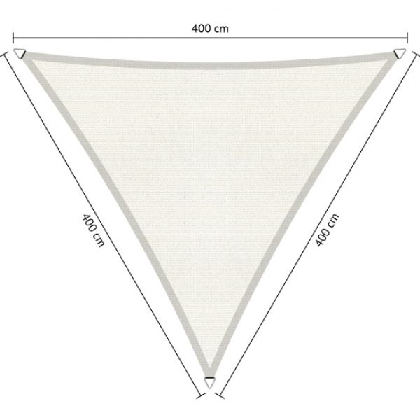 Schaduwdoek Arctic White driehoek 4x4x4