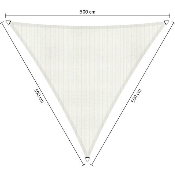 Schaduwdoek Arctic White driehoek 5x5x5