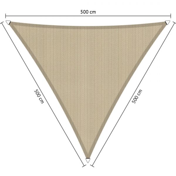 Schaduwdoek Neutral Sand driehoek 5x5x5