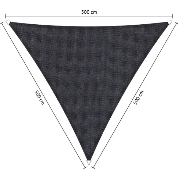 Schaduwdoek Carbon Black (voorkant) driehoek 5x5x5