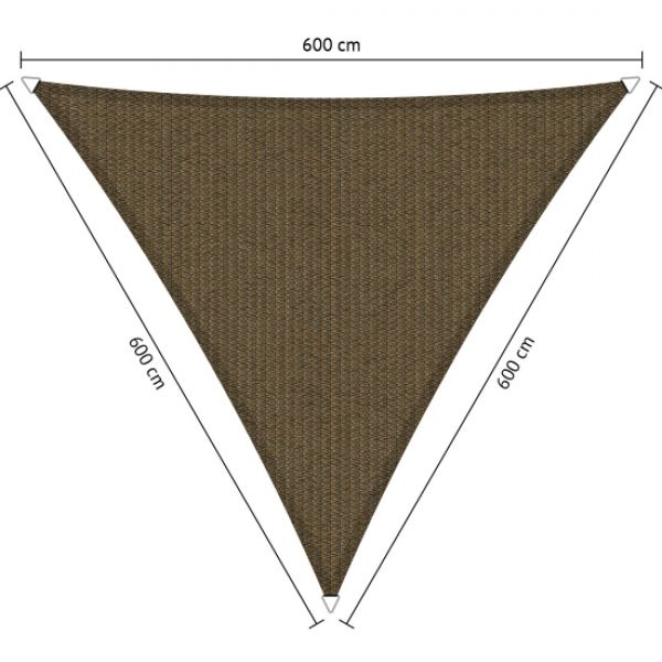 Schaduwdoek Japanese Brown driehoek 6x6x6