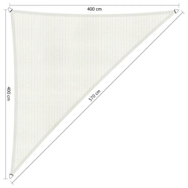 Schaduwdoek Arctic White driehoek 400x400x570