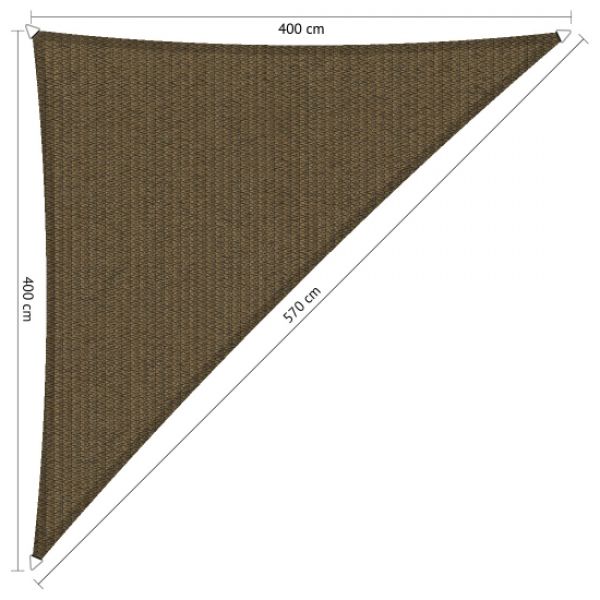 Schaduwdoek Japanese Brown driehoek 400x400x570