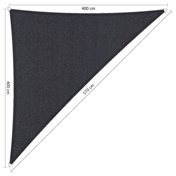 Schaduwdoek Carbon Black (voorkant) driehoek 400x400x570