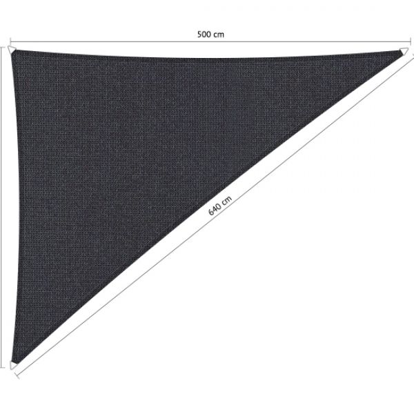 Schaduwdoek Carbon Black (voorkant) driehoek 400x500x640
