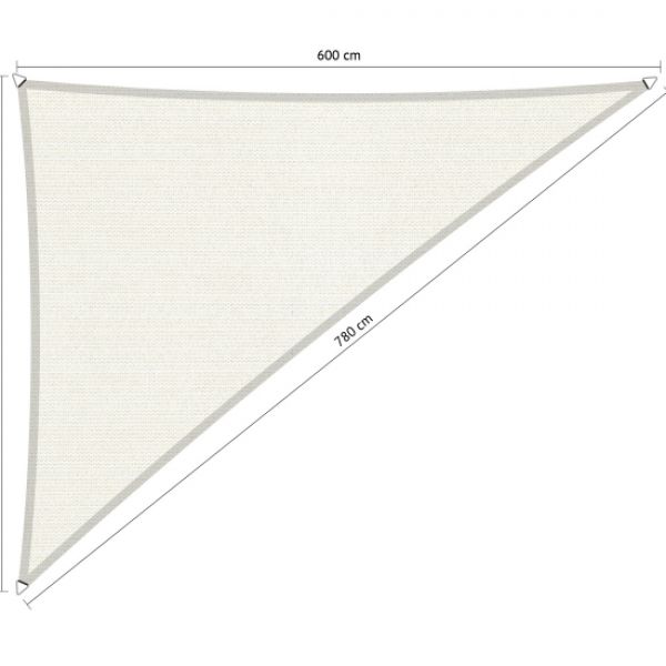 Schaduwdoek Arctic White driehoek 500x600x780