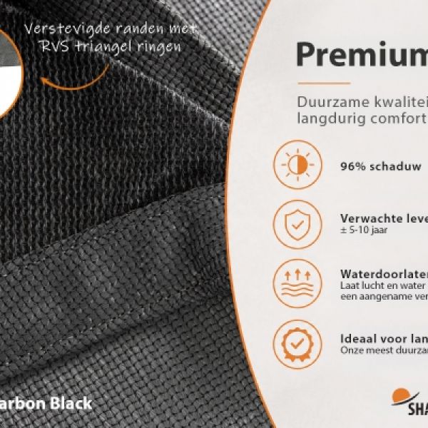 Schaduwdoek Duo Color Carbon Black - Shadow Comfort
