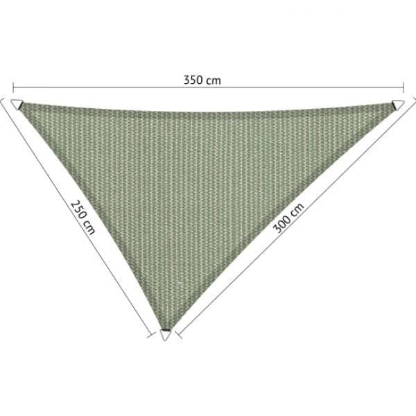 Schaduwdoek Moonstone Green driehoek 250x300x350