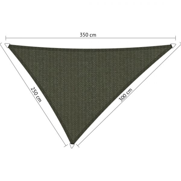Schaduwdoek Deep Grey driehoek 250x300x350