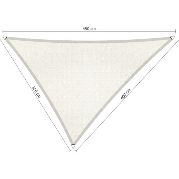 Schaduwdoek Arctic White driehoek 350x400x450