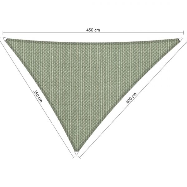 Schaduwdoek Moonstone Green driehoek 350x400x450