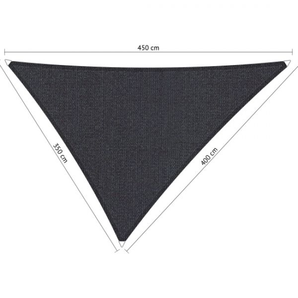 Schaduwdoek Carbon Black (voorkant) driehoek 350x400x450