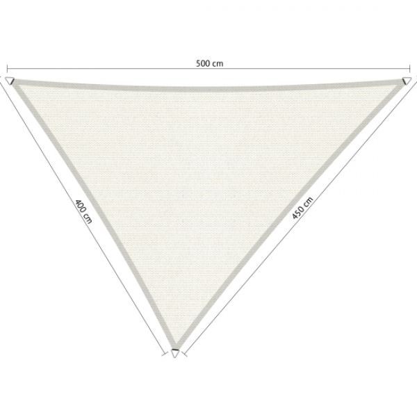 Schaduwdoek Arctic White driehoek 400x450x500