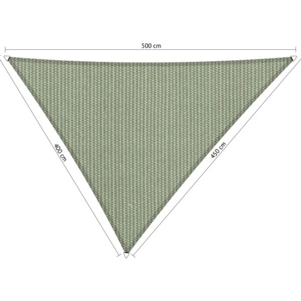 Schaduwdoek Moonstone Green driehoek 400x450x500