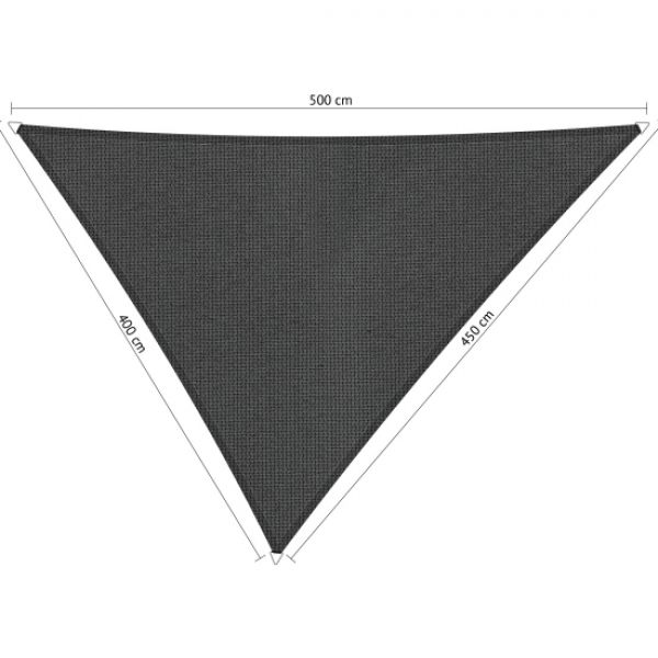 Schaduwdoek Carbon Black (achterkant) driehoek 400x450x500