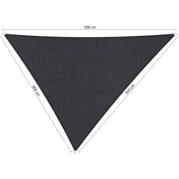 Schaduwdoek Carbon Black (voorkant) driehoek 400x450x500