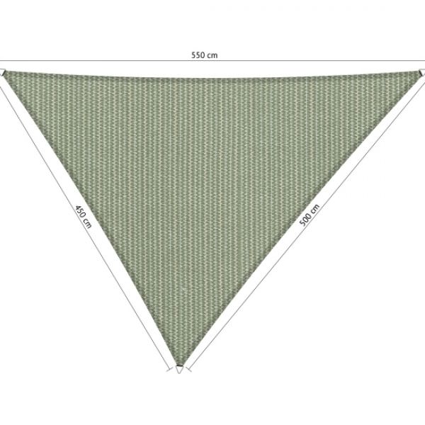 Schaduwdoek Moonstone Green driehoek 450x500x550