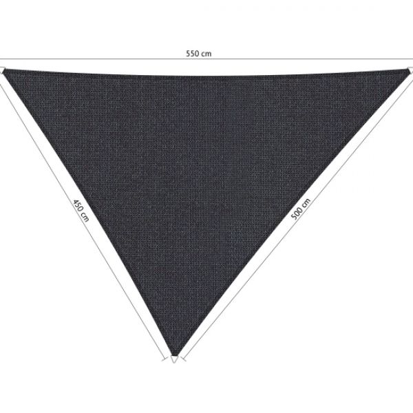Schaduwdoek Carbon Black (voorkant) driehoek 450x500x550