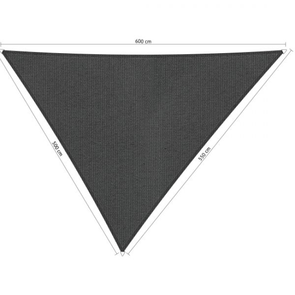 Schaduwdoek Carbon Black (achterkant) driehoek 500x550x600