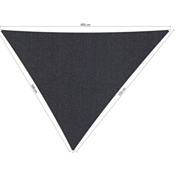 Schaduwdoek Carbon Black (voorkant) driehoek 500x550x600