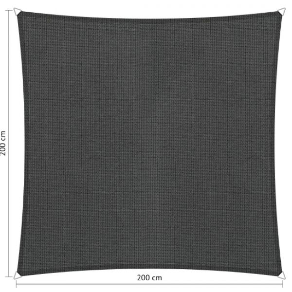 Schaduwdoek Carbon Black (achterkant) vierkant 200x200