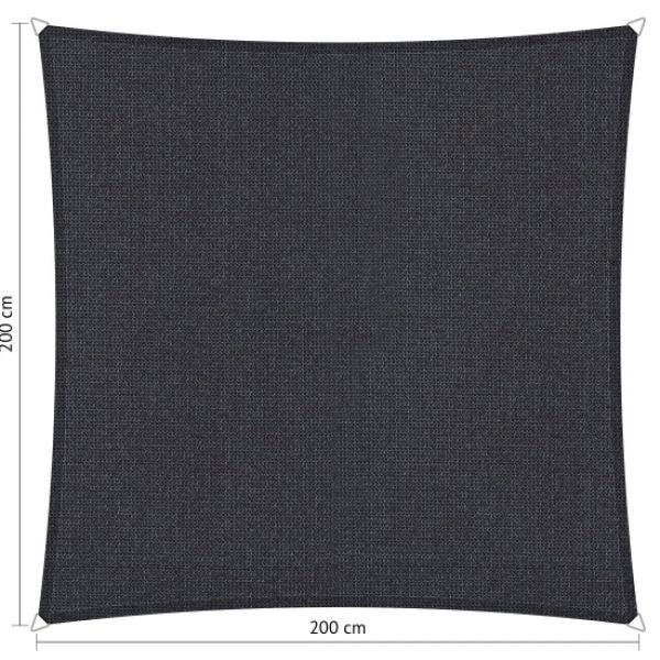 Schaduwdoek Carbon Black (voorkant) vierkant 200x200