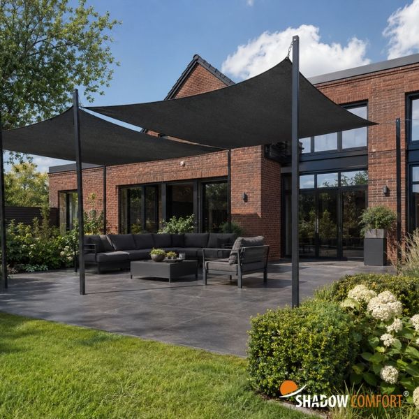 Schaduwdoek DuoColor Carbon Black - Shadow Comfort