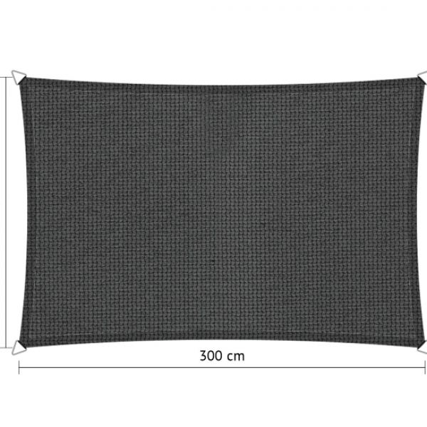 Schaduwdoek Carbon Black (achterkant) rechthoek 200x300