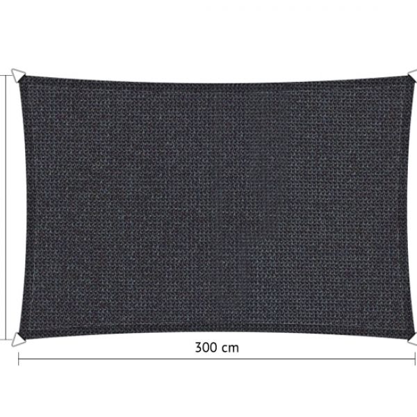 Schaduwdoek Carbon Black (voorkant) rechthoek 200x300