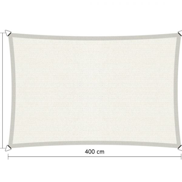 Schaduwdoek Arctic White rechthoek 200x400