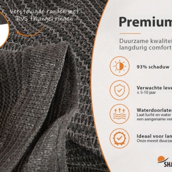 Schaduwdoek Deep Grey - Shadow Comfort  