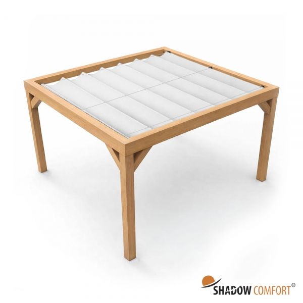 Pergola met harmonicadoek Arctic White (3 staalkabels)