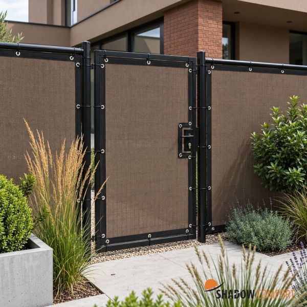 Zichtdoek Tuinpoort maatwerk Japanese Brown