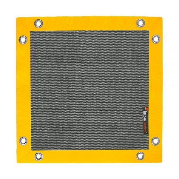 Winddoek black 200 gram met gele band