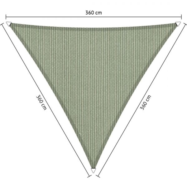 schaduwdoek shadesail shadow comfort moonstone green 3,6x3,6x3,6 m