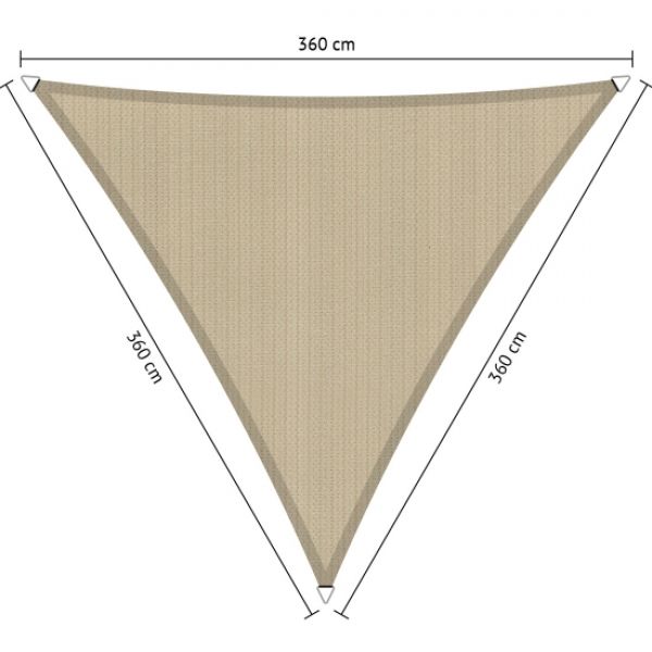 Schaduwdoek Driehoek gelijkzijdig 3,60x3,60x3,60 meter
