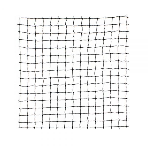 Geknoopt PE net op rol, maas 2,9x2,9 cm., draaddikte 1,3 mm.